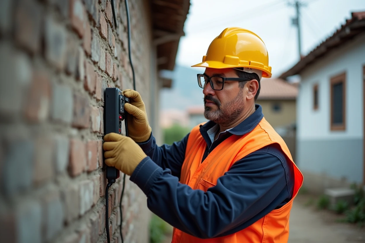 Técnico realizando diagnóstico eléctrico en vivienda